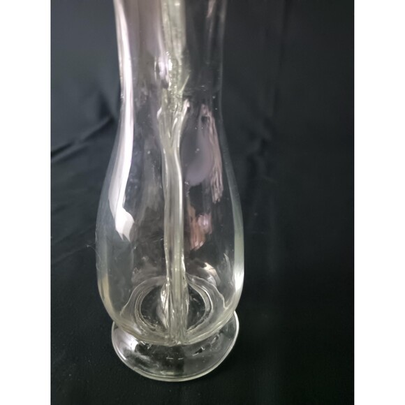 Oil and Vinegar Cruet Twin Decanter Clear Glass With Plugs Hand Made - Picture 5 of 8